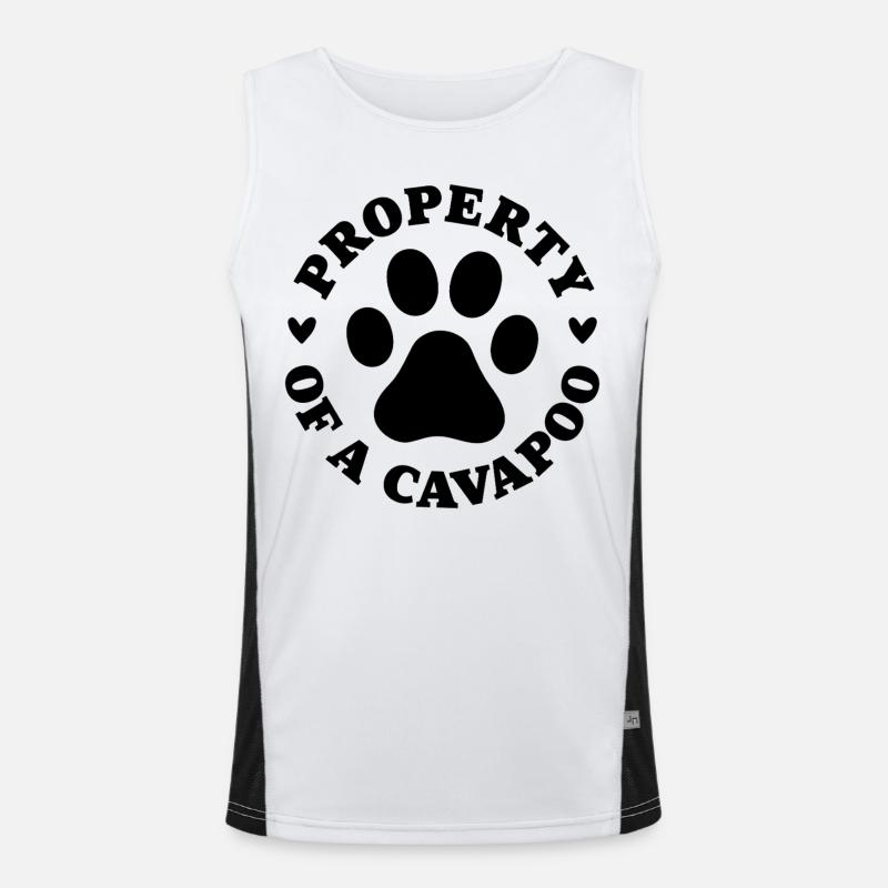 Eigentum eines Cavapoo Funktionelles Kontrast-Tank Top für Männer 
