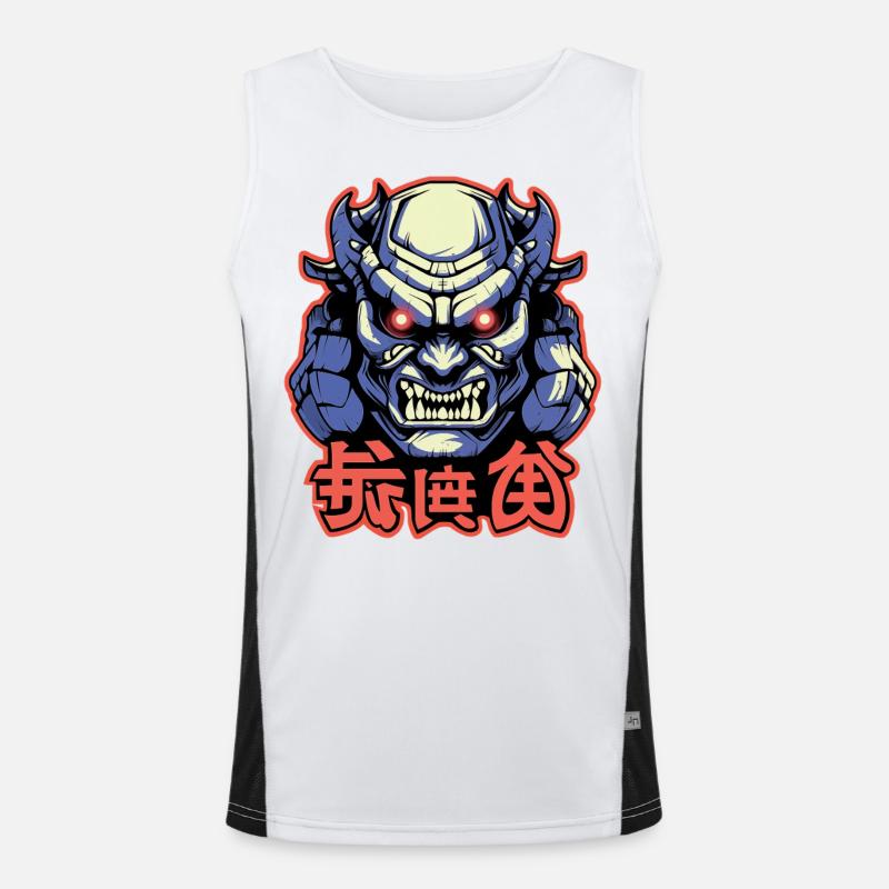 Der Japanische Samurai Dämon Funktionelles Kontrast-Tank Top für Männer 