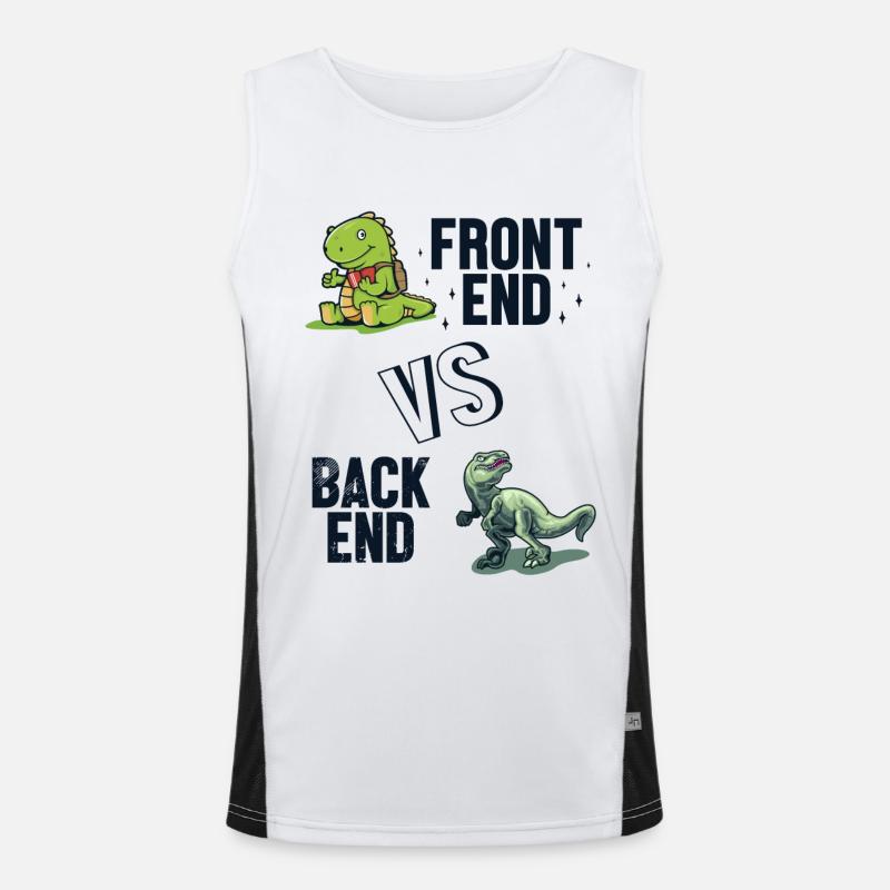 Frontend vs. Backend Developer Developer Coder Funktionelles Kontrast-Tank Top für Männer 