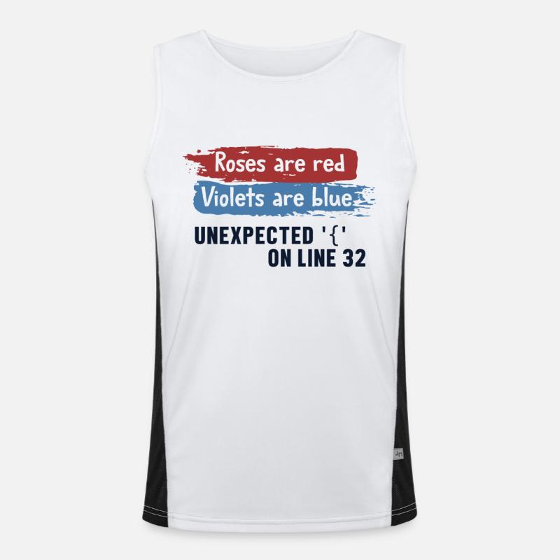 Unexpected { on Line 32 Engineer Coder Software Men's Functional Contrast Tank Top 