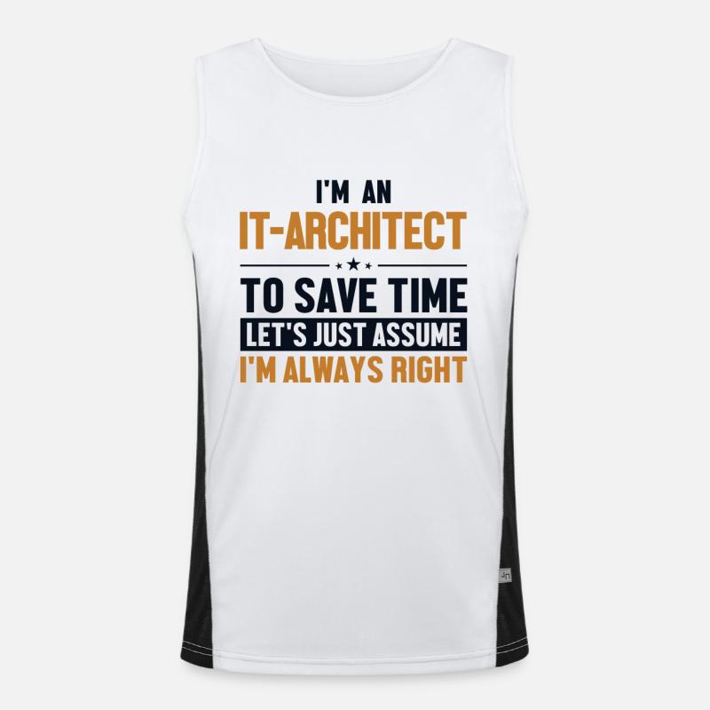 IT-Architect Let's Assume I'm Right Data Architect Men's Functional Contrast Tank Top 