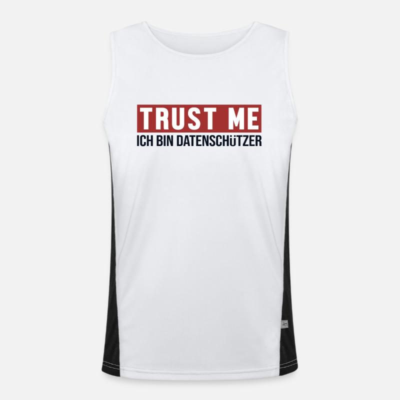 Trust Me Ich bin Datenschützer Datenschützer Funktionelles Kontrast-Tank Top für Männer 