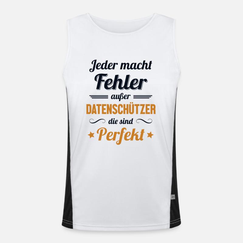 Datenschützer sind Perfekt Datenschutz Experte - Funktionelles Kontrast-Tank Top für Männer  - Weiß/Schwarz