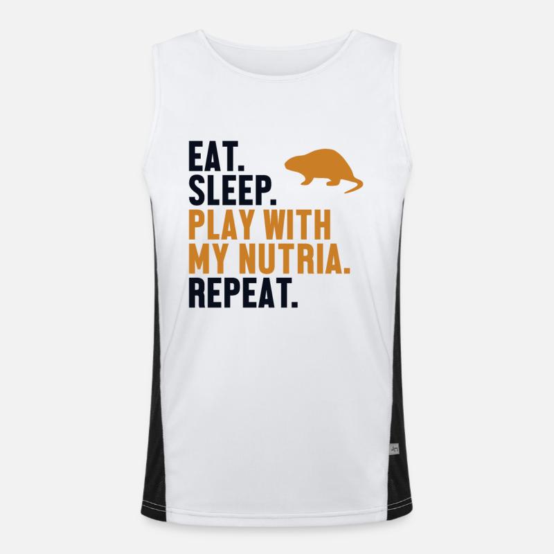 Manger Dormir Nutria Répéter Castor Rat Nutria Débardeur respirant contrasté Homme 