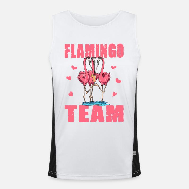Flamingo Team Funktionelles Kontrast-Tank Top für Männer 