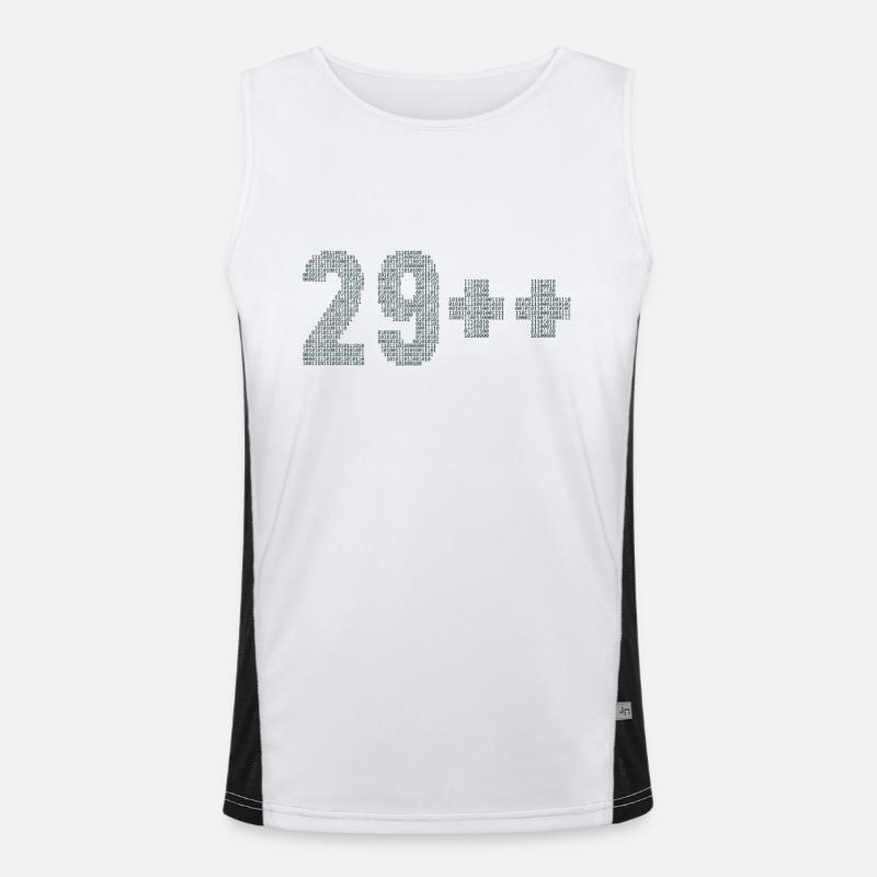29++ Programmierer Softwareentwickler Coder 30. - Funktionelles Kontrast-Tank Top für Männer  - Weiß/Schwarz