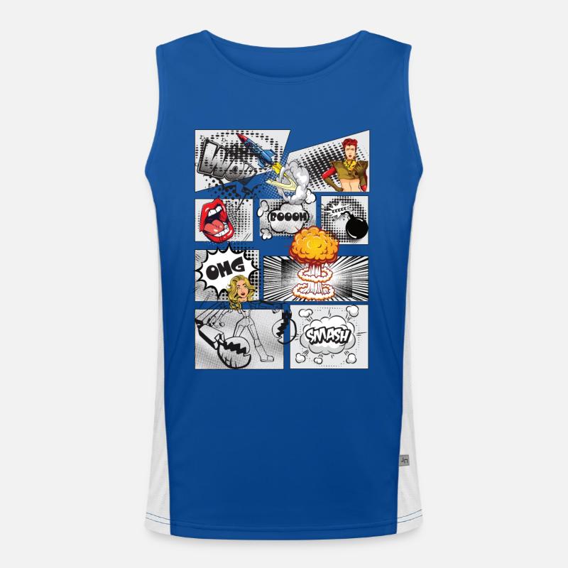 Comic Stil Funktionelles Kontrast-Tank Top für Männer 