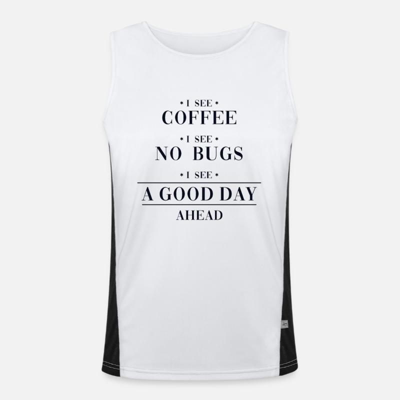 Coffee No Bugs Good Day Engineer Coder Software Men's Functional Contrast Tank Top 