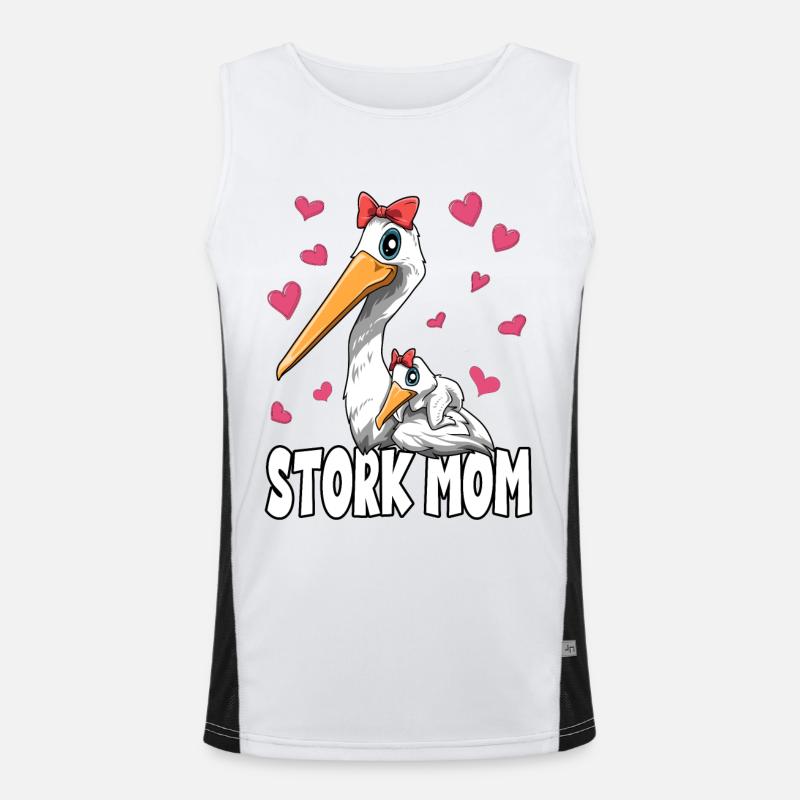 Strochen Mama Muttertag Mom Mutter Storch Funktionelles Kontrast-Tank Top für Männer 