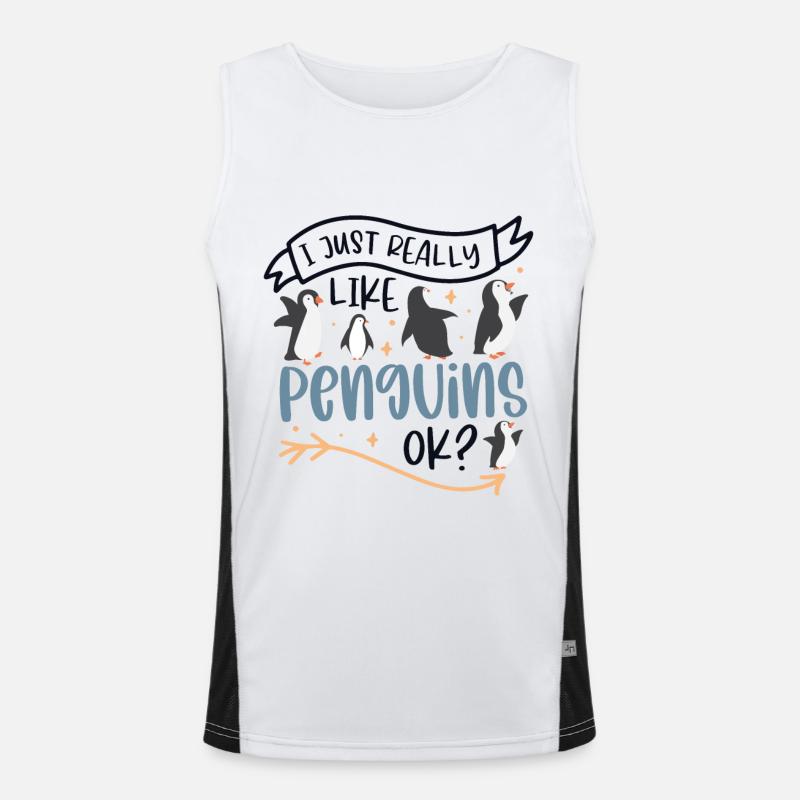 I Really Like Penguins Pingouin royal Pingouin Débardeur respirant contrasté Homme 