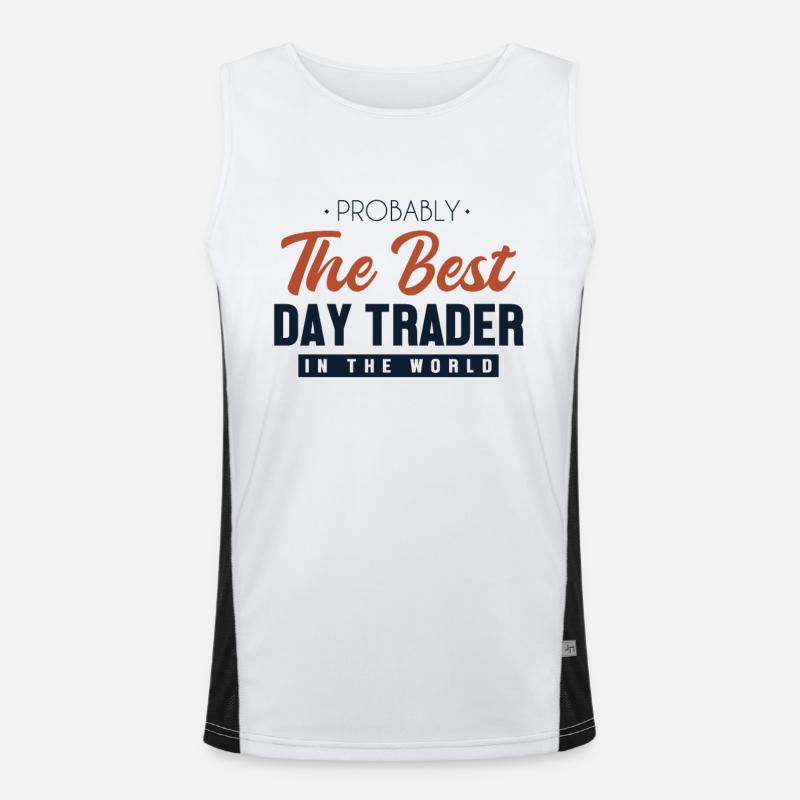 Best Day Trader World Trader Bourse Marché des Débardeur respirant contrasté Homme 