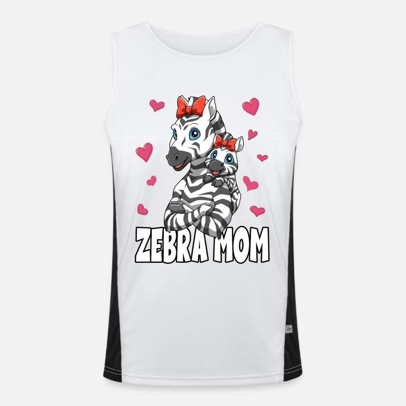 Zebra Mama Muttertag Mom Mutter für eine Mama Funktionelles Kontrast-Tank Top für Männer 