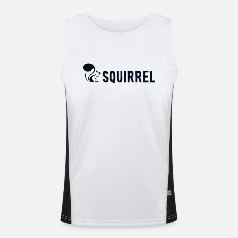 Squirrel Japanese Fox Eastern Gray Squirrel Lover Men's Functional Contrast Tank Top 