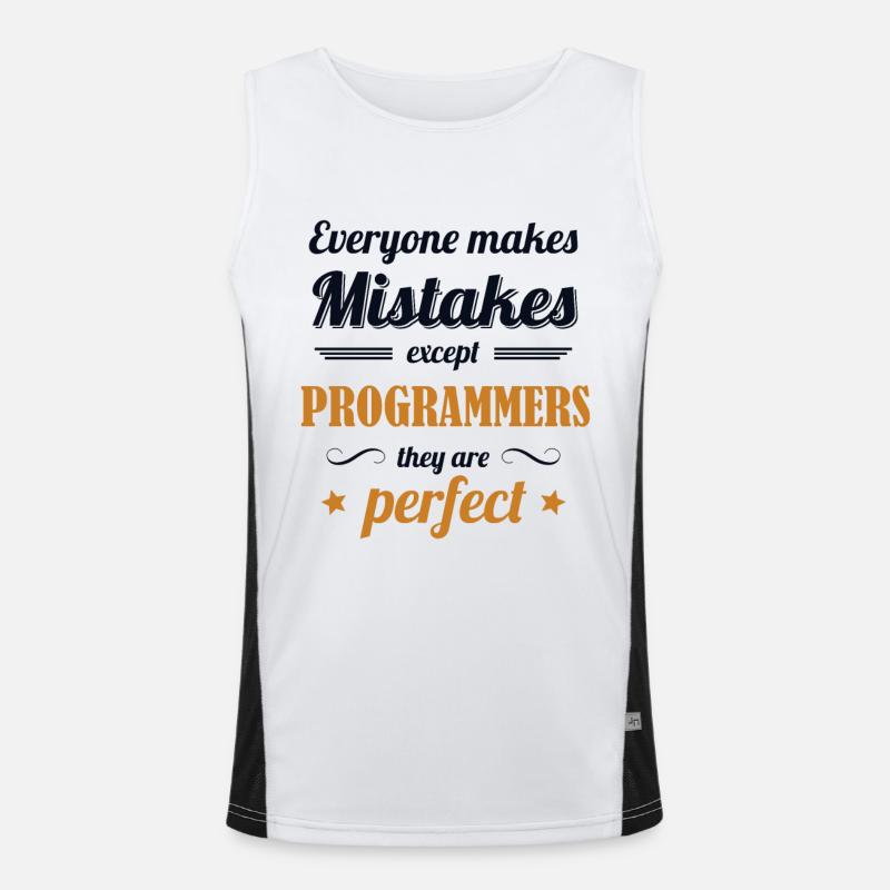 Programmers are Perfect Developer Coder - Funktionelles Kontrast-Tank Top für Männer  - Weiß/Schwarz