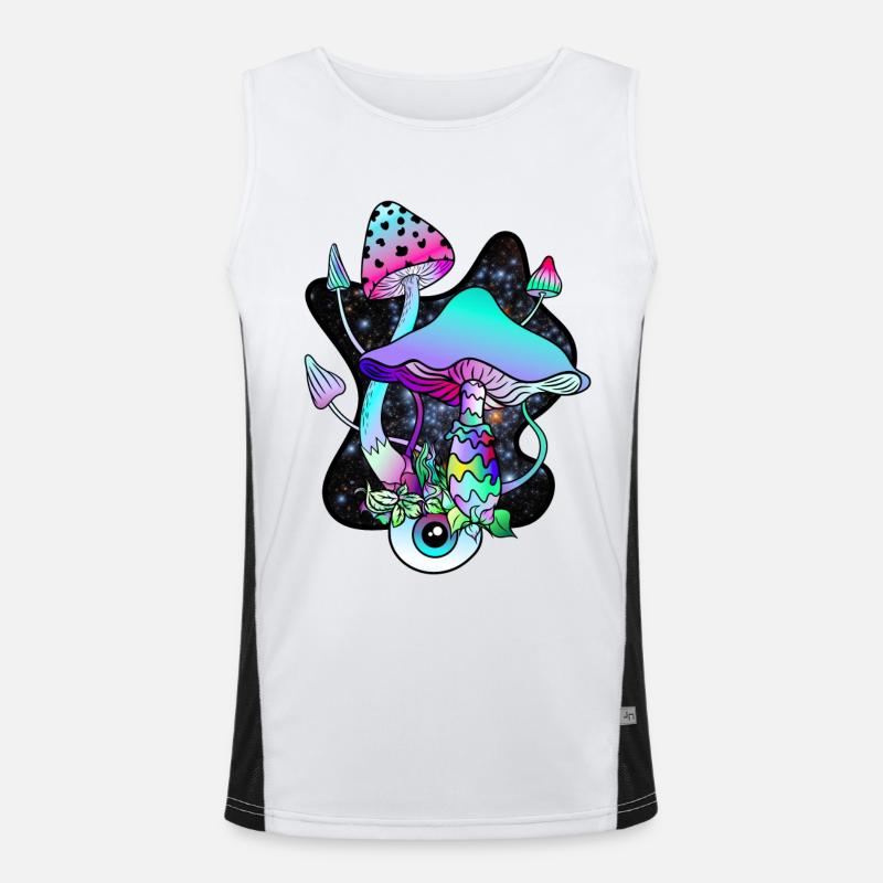 Magic Mushroom Eye Psychedelic Pilzkunst Funktionelles Kontrast-Tank Top für Männer 