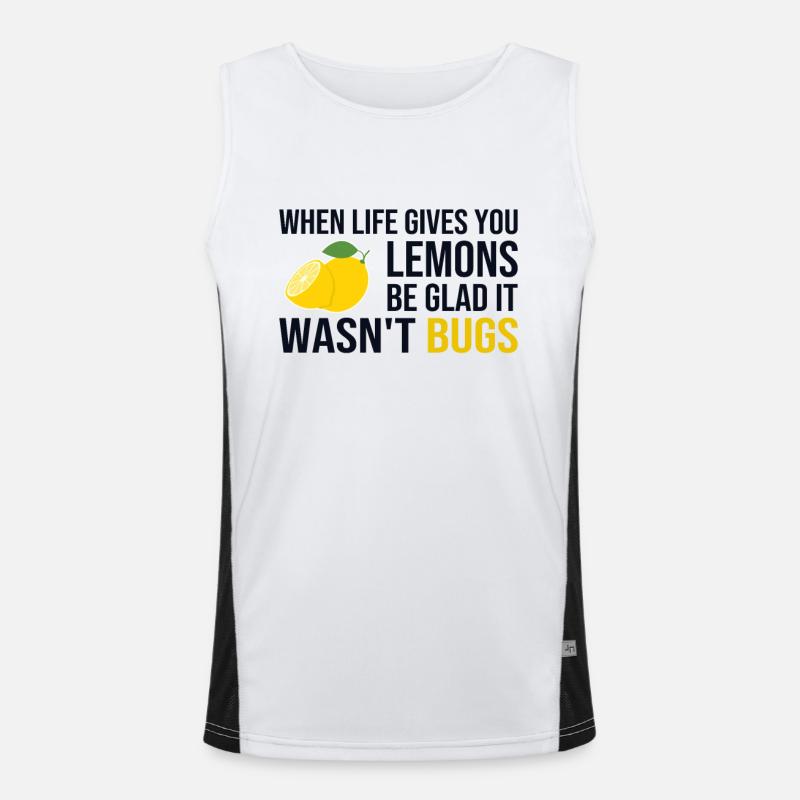 Life Gives You Lemons Not Bugs Full Stack Men's Functional Contrast Tank Top 