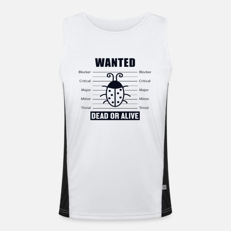 Bugs Wanted Engineer Full Stack Coder Software Men's Functional Contrast Tank Top 
