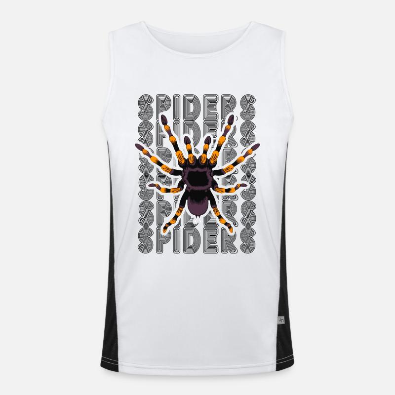 Retro Spider Besitzer Tarantula 80s Text Funktionelles Kontrast-Tank Top für Männer 
