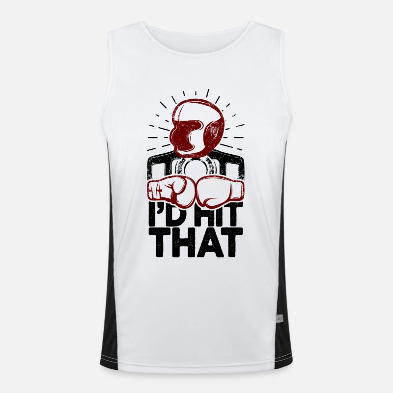 I'd Hit That Funny Boxing Retro Boxer Men's Functional Contrast Tank Top 