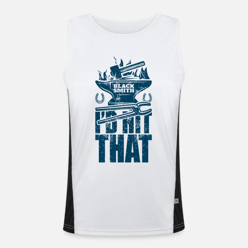 I'd Hit That Funny Blacksmith Metal Worker Men's Functional Contrast Tank Top 
