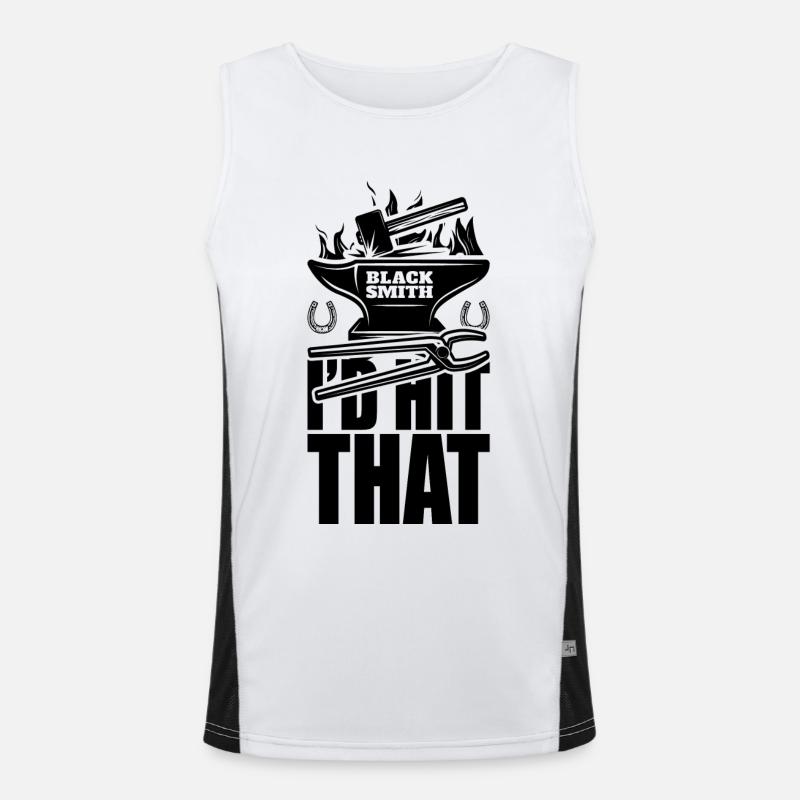 I'd Hit That Funny Blacksmith Metal Worker Men's Functional Contrast Tank Top 