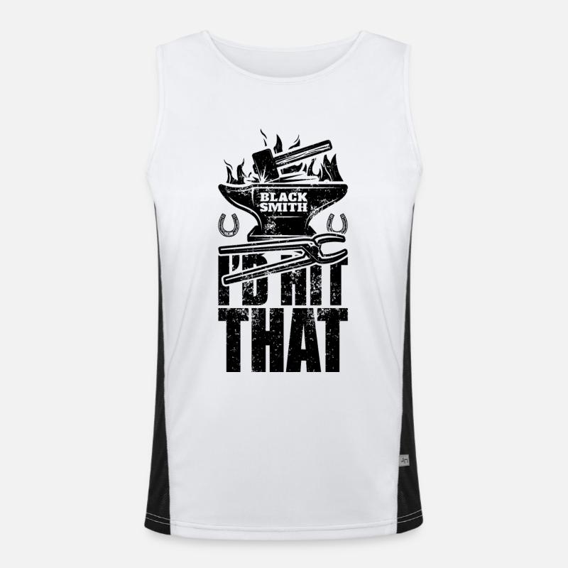 I'd Hit That Funny Blacksmith Metal Worker Men's Functional Contrast Tank Top 