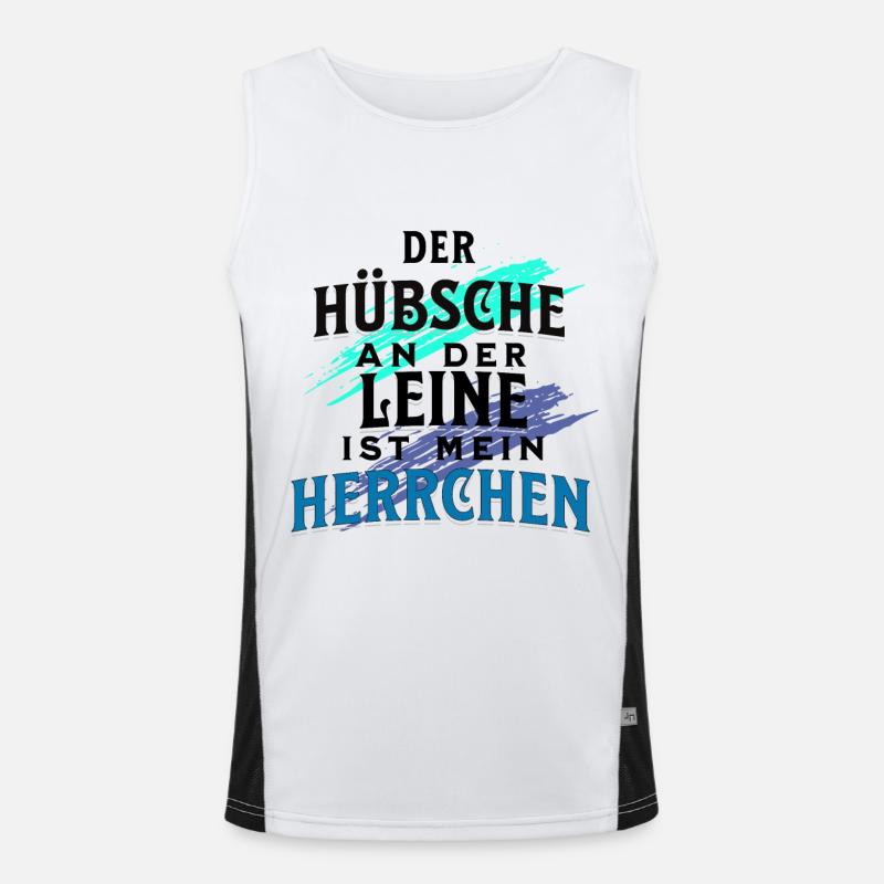 Herrchen Gassi Spruch Funktionelles Kontrast-Tank Top für Männer 