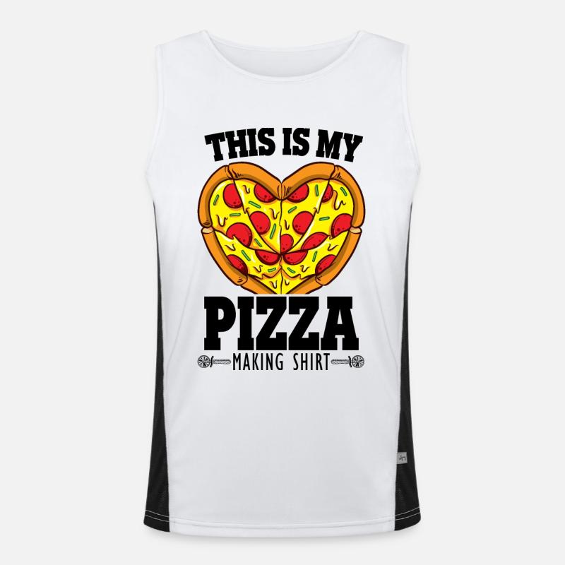 This Is My Pizza Making Shirt Funny Pizza Chef Men's Functional Contrast Tank Top 