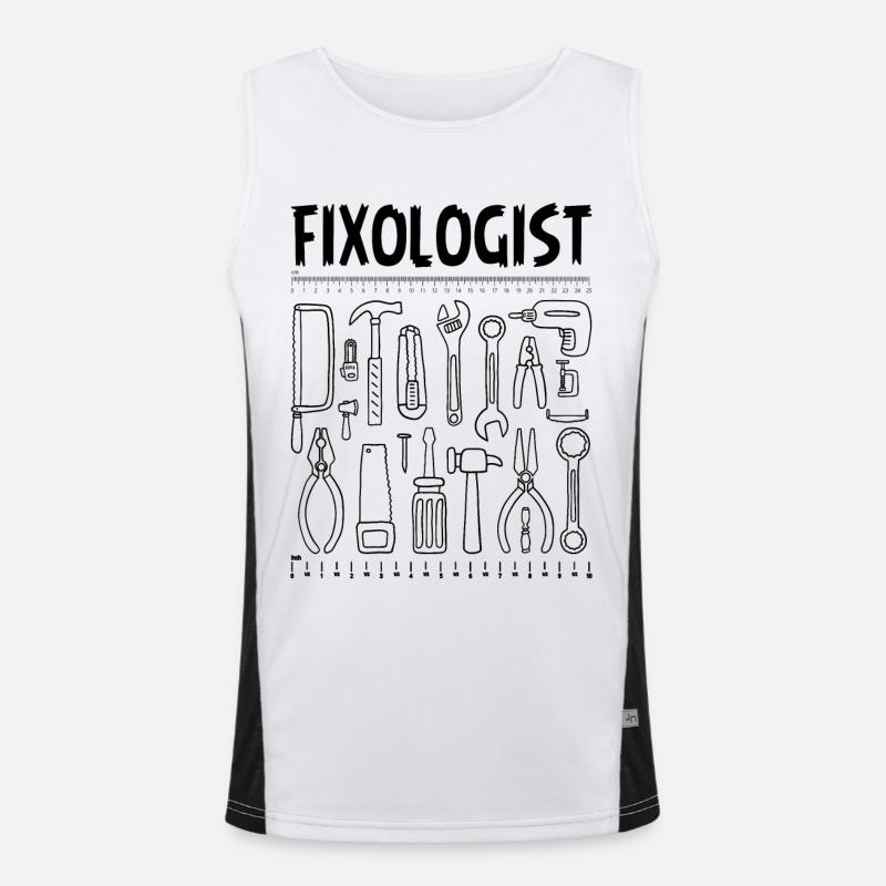 Fixologist Handyman Tools Woodworker Carpenter DIY Men's Functional Contrast Tank Top 