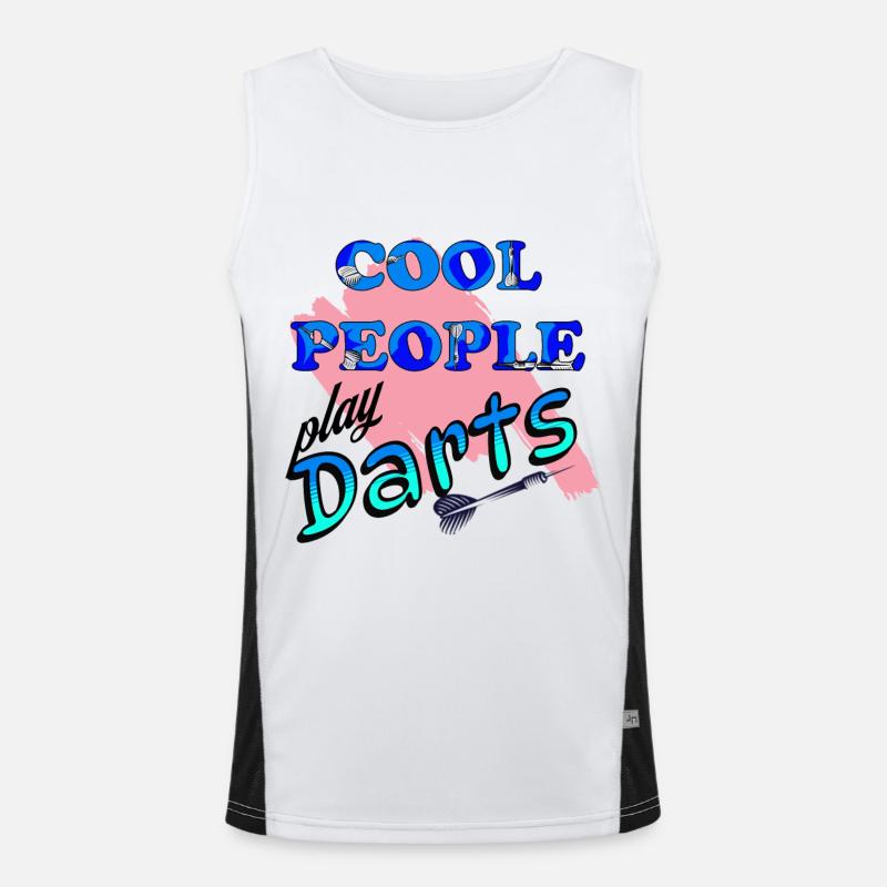 Dart Cool People play Darts Funktionelles Kontrast-Tank Top für Männer 