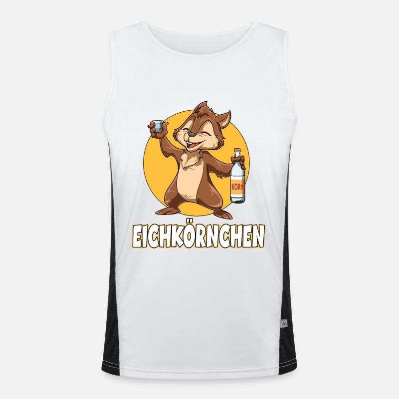 Eichkörnchen Eichhörnchen mit Korn Funktionelles Kontrast-Tank Top für Männer 