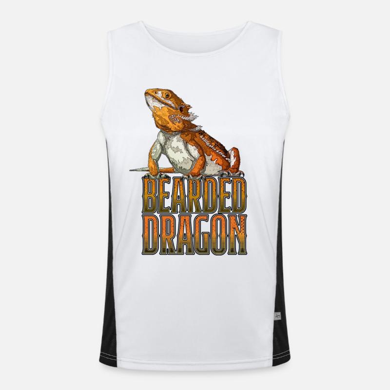 Bearded Dragon Reptile Keeper Beardie Retro Funktionelles Kontrast-Tank Top für Männer 