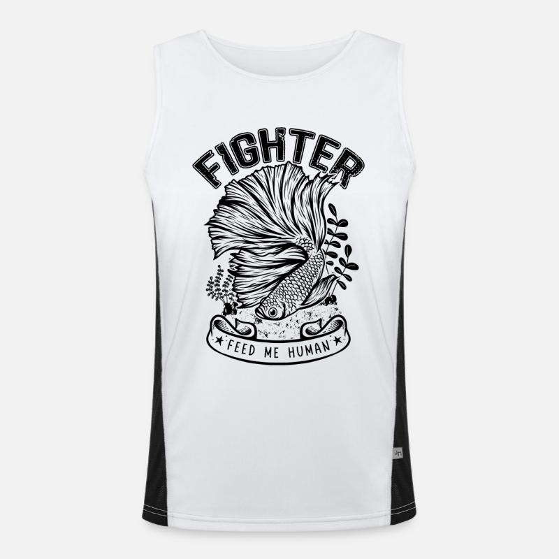 Betta Fish Keeper Aquarium Owner - Men's Functional Contrast Tank Top  - white/black