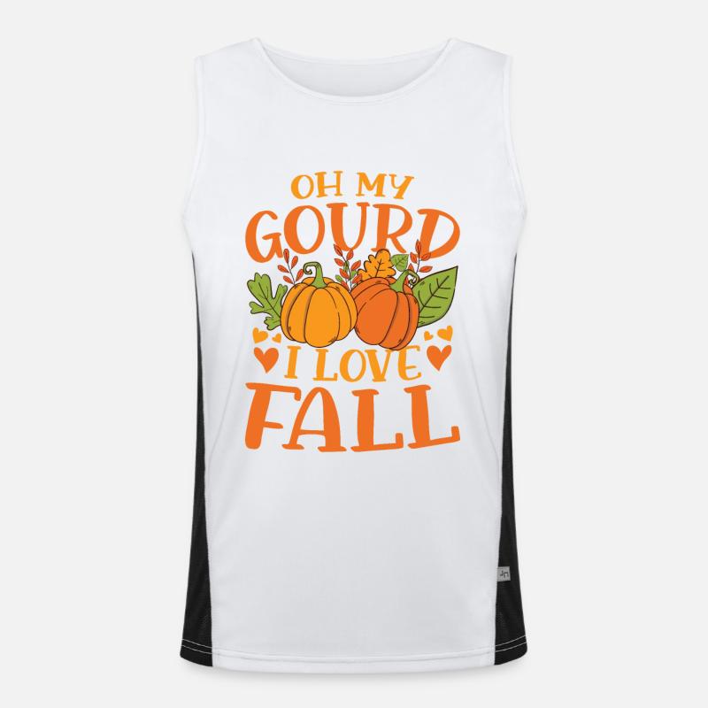 Oh My Gourd I Love Fall Funktionelles Kontrast-Tank Top für Männer 