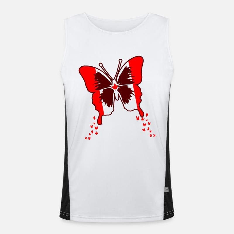 Canada Flag Men's Functional Contrast Tank Top 