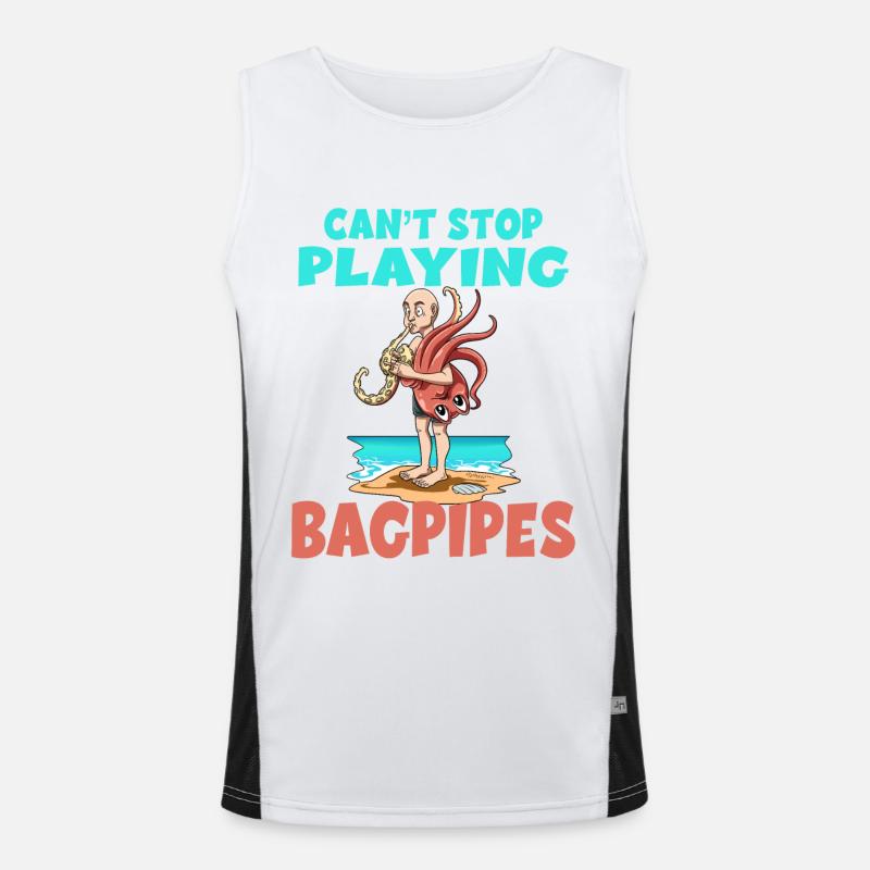 Dudelsack Can't Stop Playing Bagpipes Funktionelles Kontrast-Tank Top für Männer 