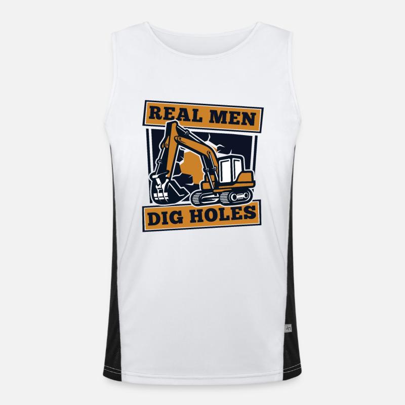 Real Men Dig Holes Excavator Seilbagger Funktionelles Kontrast-Tank Top für Männer 