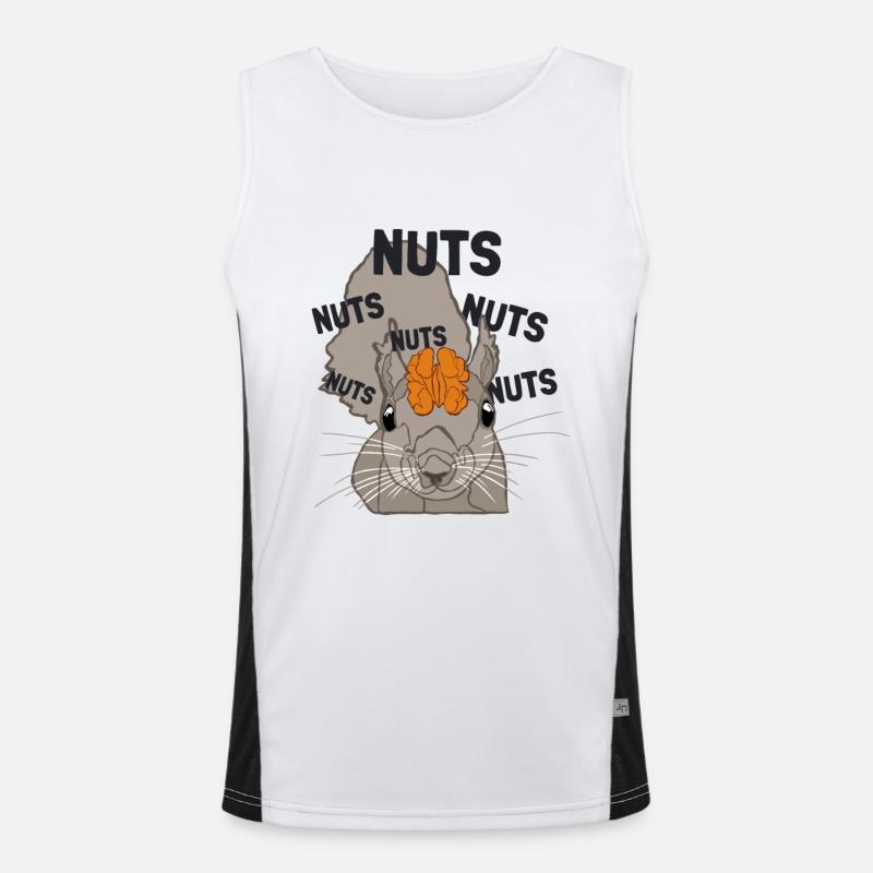 Nuts Brain Fox Squirrel Grey Squirrel Men's Functional Contrast Tank Top 
