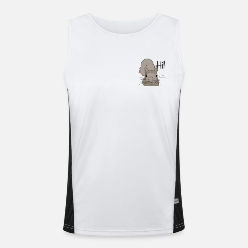 Squirrel Logo Emblem Fuchshörnchen Grauhörnchen Funktionelles Kontrast-Tank Top für Männer 