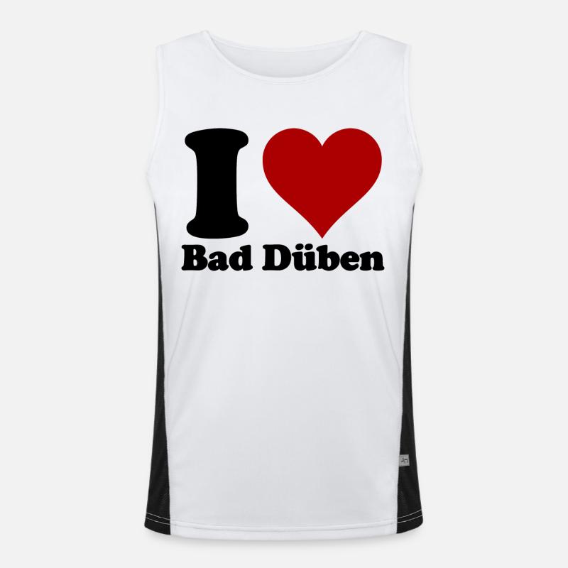 I Love Bad Düben - Men's Functional Contrast Tank Top  - white/black
