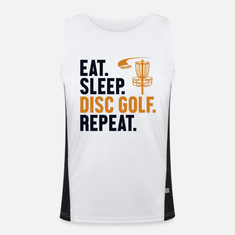 Manger Sleep Disc Golf Répéter Disc Golfer Frisbee Débardeur respirant contrasté Homme 