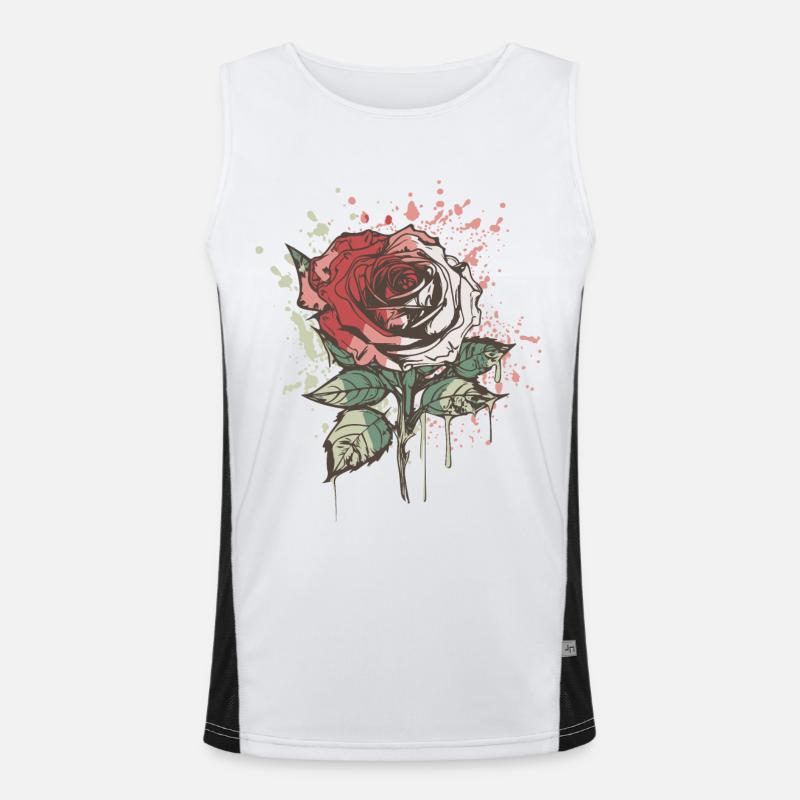 Red Rose Men's Functional Contrast Tank Top 