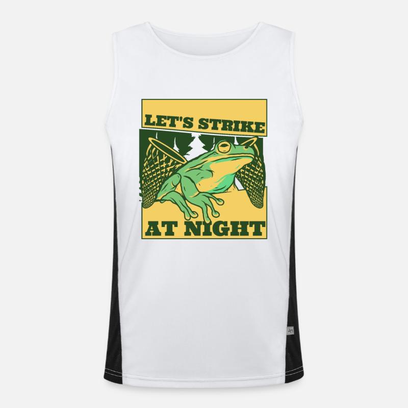 Let's Strike At Night Toad Tadpole Frog Men's Functional Contrast Tank Top 