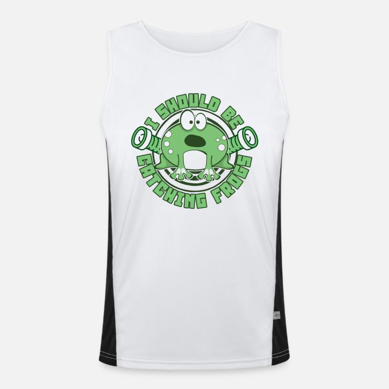 I Should Be Catching Frogs Kröte Kaulquappe Funktionelles Kontrast-Tank Top für Männer 