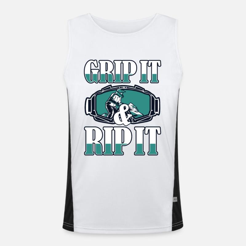 Grip It And Rip It Snow Motorcycle Snowmobile Men's Functional Contrast Tank Top 