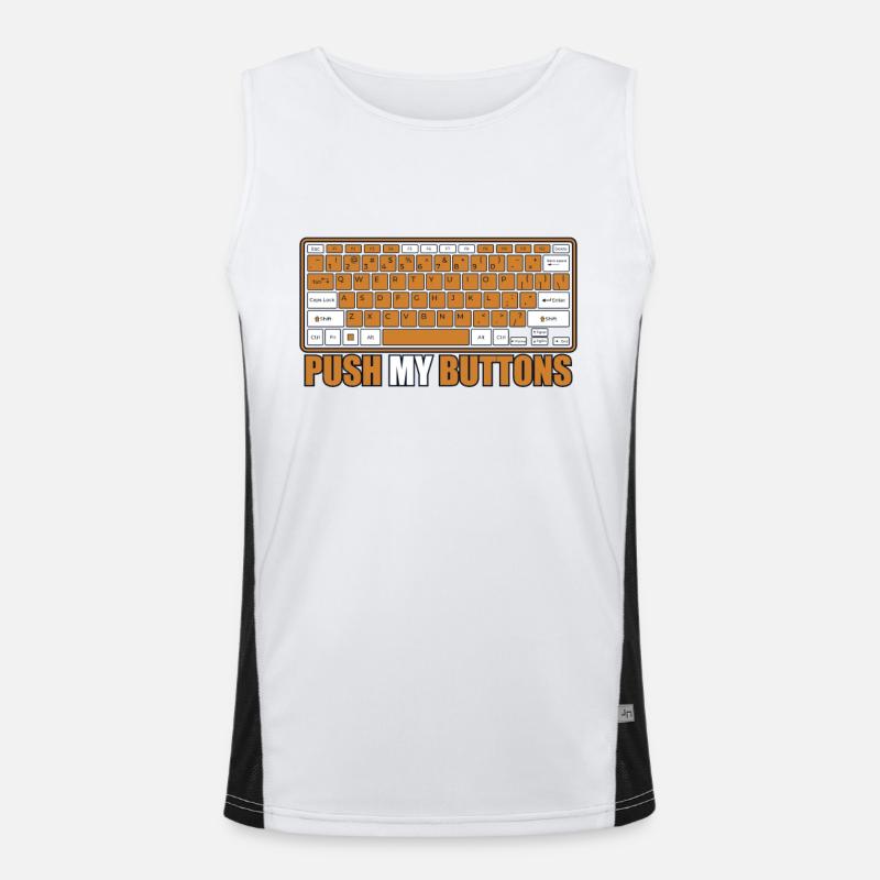 Push My Buttons Admin IT Operations Computer Scientist Men's Functional Contrast Tank Top 