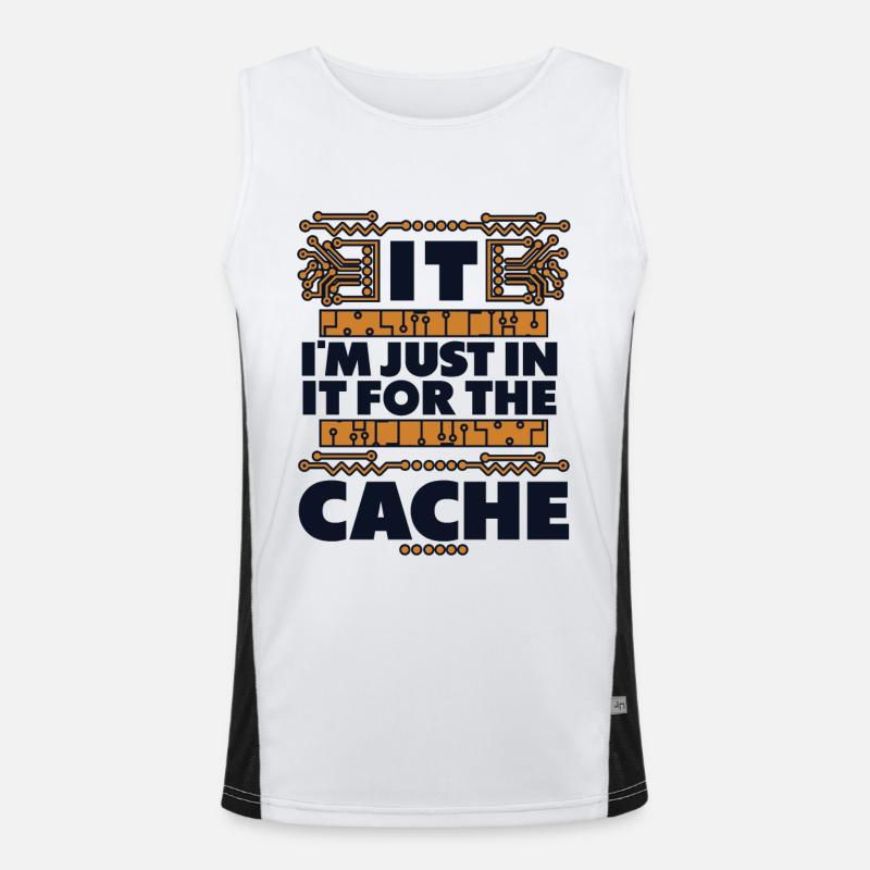 I'm Just In It For The Cache Admin IT Operations Men's Functional Contrast Tank Top 