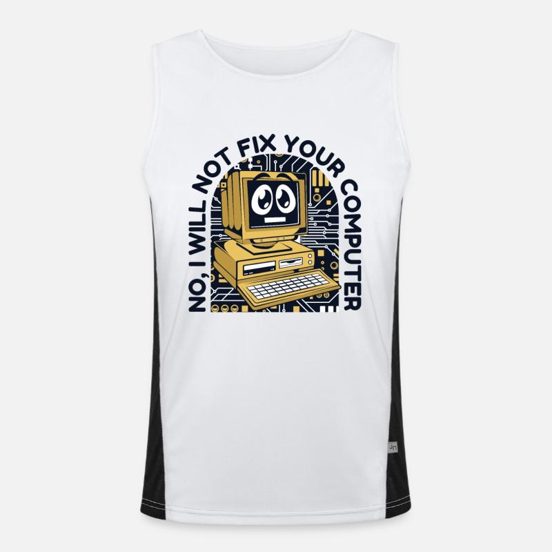 I will not fix your computer IT operations admin Men's Functional Contrast Tank Top 