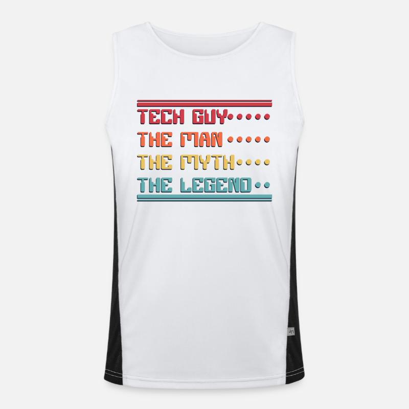 Tech Guy Man Myth Legend IT-Betrieb Admin Funktionelles Kontrast-Tank Top für Männer 