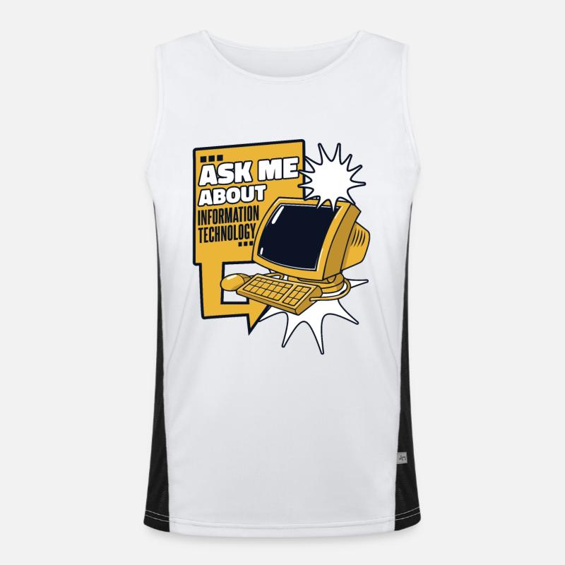 Ask Me About Information Technology IT Operations Men's Functional Contrast Tank Top 